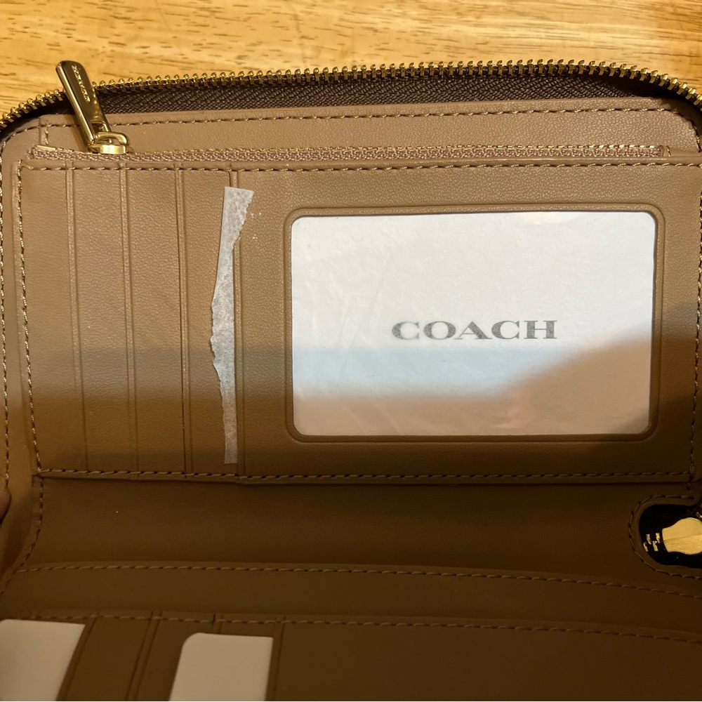 Coach Brown Signature Zip Wallet - Picture 8 of 11